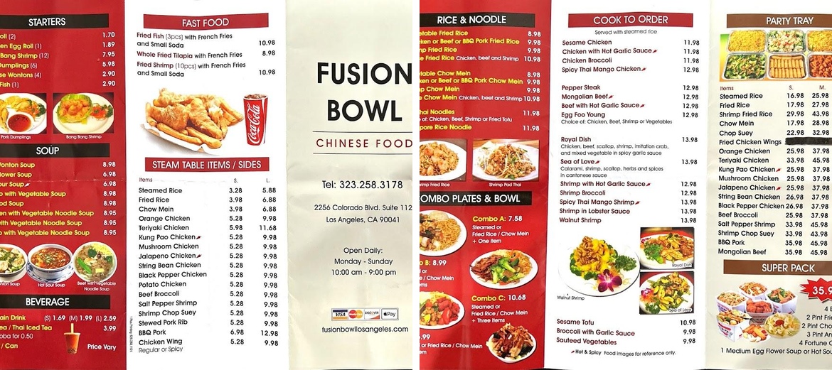 Fusion Bowl Chinese Food
